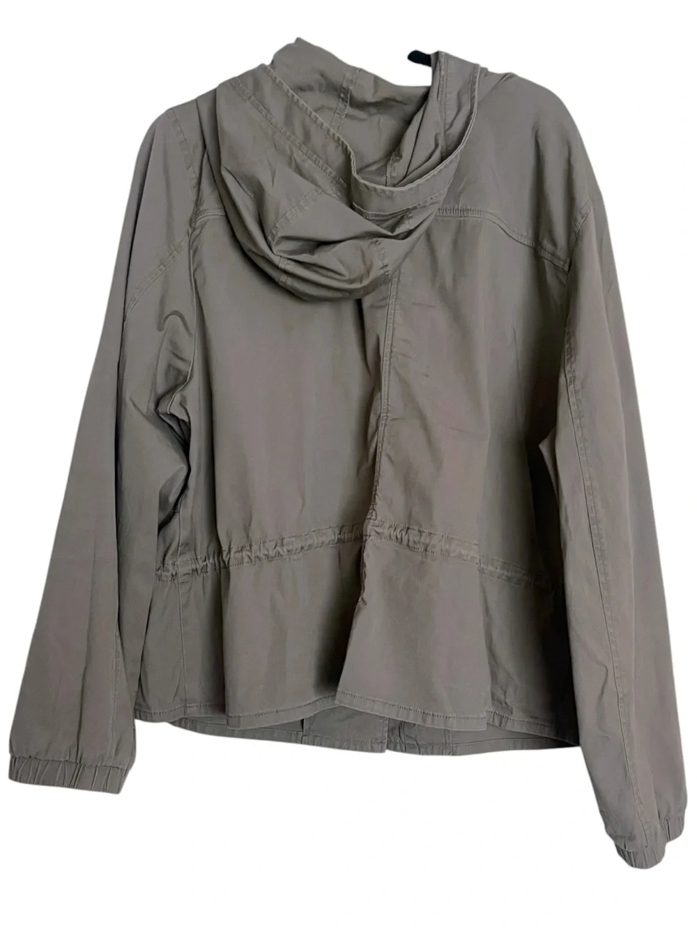 Lane Bryant Cinch Waist Anorak Olive Green Hooded Zip Jacket Size 24 - Picture 3 of 5